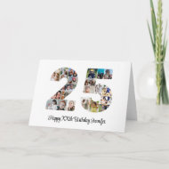 25. Geburtstag Nr. 25 Custom Foto Collage Karte
