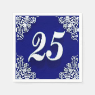 25. Geburtstag oder Jahrestag Regal Silver Blue Serviette