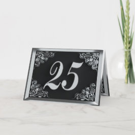 25. Geburtstag oder Jubiläum Regal Silver Black Karte