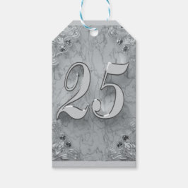 25. Geburtstag oder Jubiläum Regal Silver Marble Geschenkanhänger