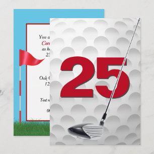25. Geburtstag Party Golf Thema Einladung
