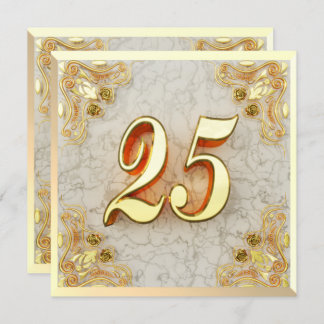 25. Geburtstag Regal Gold Marmor Gruß oder Einladung