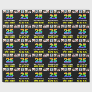 25. Geburtstag: Regenbogen "25"; benutzerdefiniert Geschenkpapier