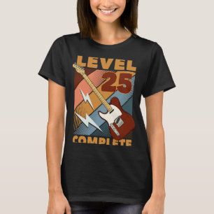 25. Geburtstag Stufe 25 Vollständige E-Gitarre T-Shirt
