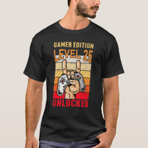 25. Geburtstag Video Gamer Edition Level 25 Unlock T-Shirt