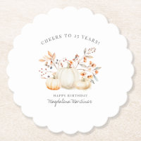 25. Geburtstag White Pumpkin Herbstlaubs Custom