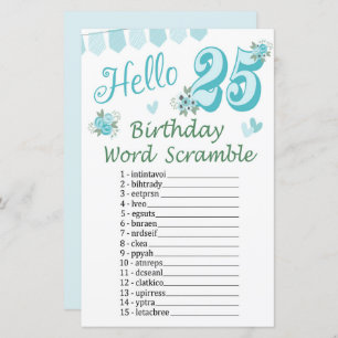 25. Geburtstag Word Scramble Game