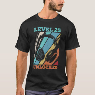 25. Geburtstags-Videospielerlevel 25 entsperrt T-Shirt