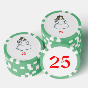 25 gestreifter Poker-Chip für Schneeschön Pokerchips
