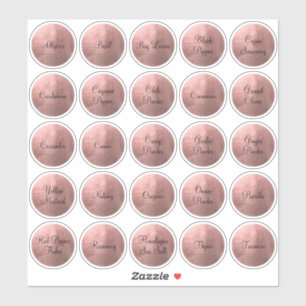 25 Gold Circle Spice in Schwarz und Rose Aufkleber