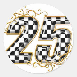 25 gold.png runder aufkleber