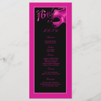 25 heißes Rosa-Schwarz-Party des Menükarte