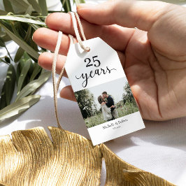 25. Hochzeit Jubiläum Elegantes Foto Minimalistisc Geschenkanhänger