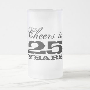 25. Hochzeits-Jahrestags-Glasbier-Tassen-Geschenk Mattglas Bierglas