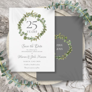 25. Hochzeits-Silberhochzeit-Grün-Gewinde Save The Date