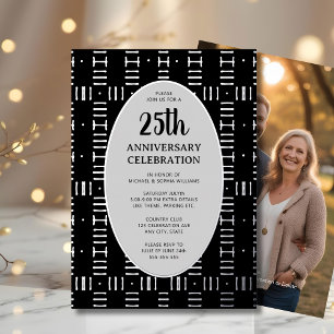 25. Hochzeitsjubiläum Elegant Modernes Silber Folieneinladung