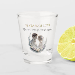 25. Hochzeitsjubiläum Erbstück-Feier Schnapsglas