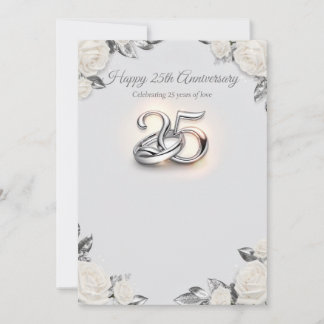 25. Hochzeitsjubiläum Grußkarte – Silberhochzeit Feiertagskarte
