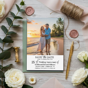 25. Hochzeitsjubiläum Save-the-Date-Foto Mitteilungskarte