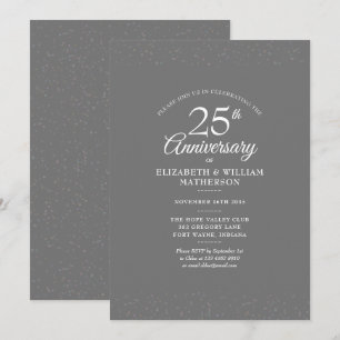 25. Hochzeitsjubiläum Silber Stardust Konfetti Einladung