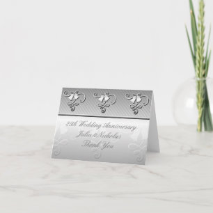 25. Hochzeitsjubiläum Silberkarte Dankeskarte