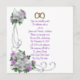 25. Hochzeitsjubiläum Verlängerung der Weißen Rose Einladung