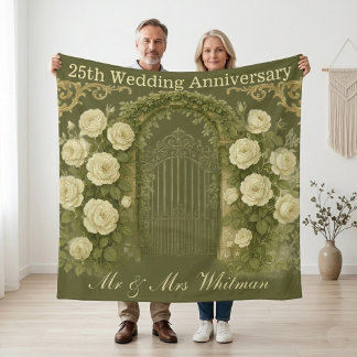 25. Hochzeitsjubiläum Victorianischer Gartentor Ku Fleecedecke