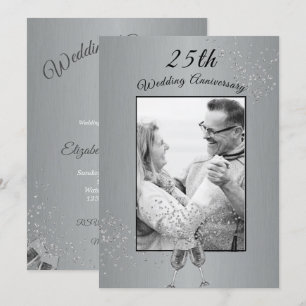 25. Hochzeitsjubiläumsfoto Silber Einladung