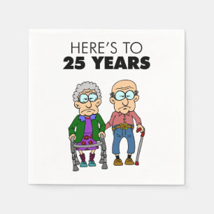 25. Hochzeitstag alt Serviette