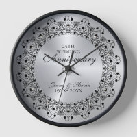 25. Hochzeitstag BlackMandala auf Silber