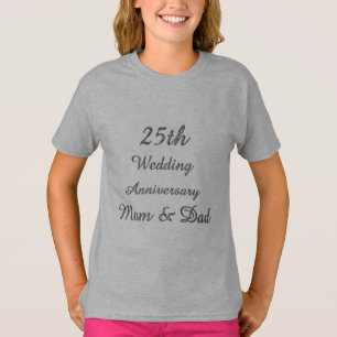 25. Hochzeitstag Chic Silver Typografie T-Shirt
