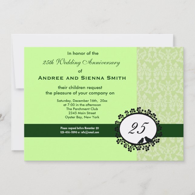 25. Hochzeitstag Einladung (Vorderseite)