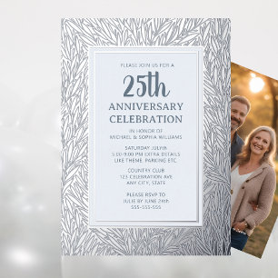 25. Hochzeitstag Einladung Silber Elegant