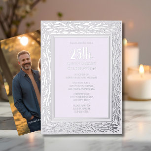 25. Hochzeitstag Einladung Silver Floral