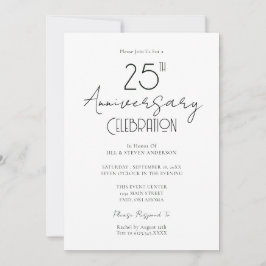 25. Hochzeitstag Elegante Script-Einladung Einladung
