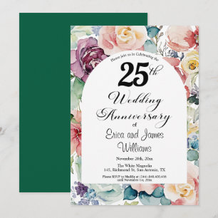 25. Hochzeitstag Elegantes Drehbuch Einladung