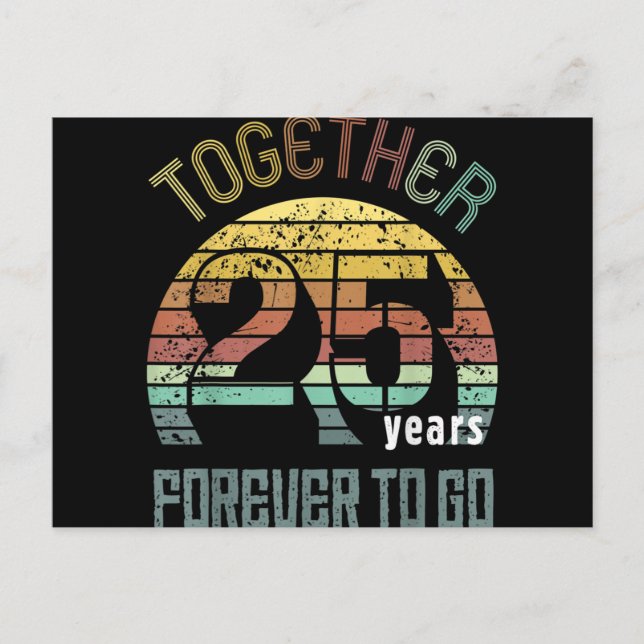 25. Hochzeitstag Feiertagspostkarte (Vorderseite)