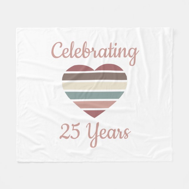 25. Hochzeitstag Fleecedecke (Vorderseite (Horizontal))