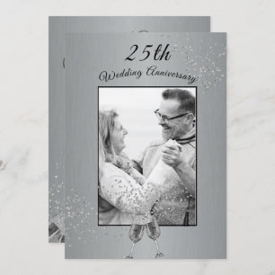 25. Hochzeitstag Foto Silver Einladung