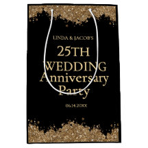 25. Hochzeitstag Gold Faux Glitter