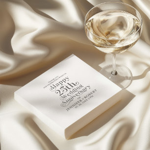 25. Hochzeitstag Gold-Typografie Serviette