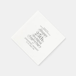 25. Hochzeitstag Gold-Typografie Serviette