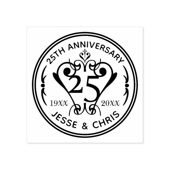 25. Hochzeitstag Gummistempel (Prägung)