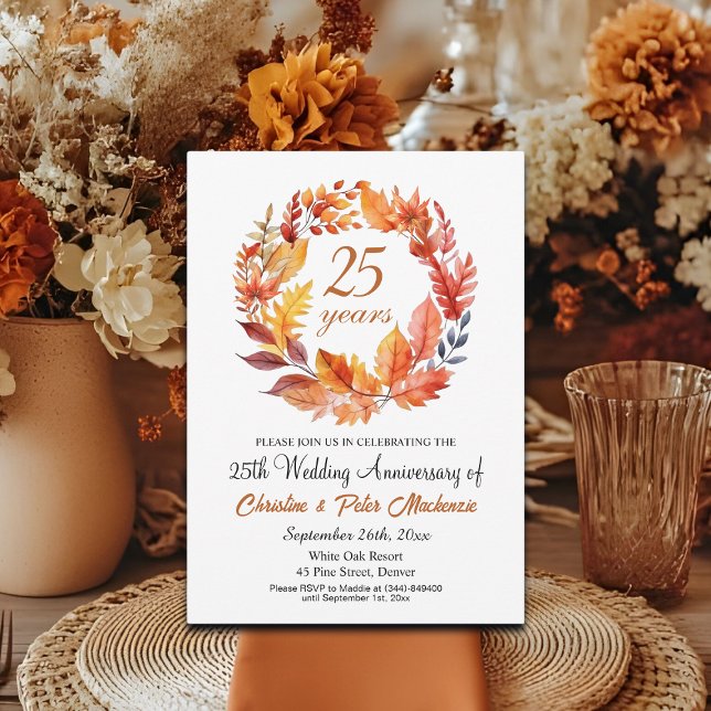 25. Hochzeitstag Herbst Blumengarten Einladung (Von Creator hochgeladen)