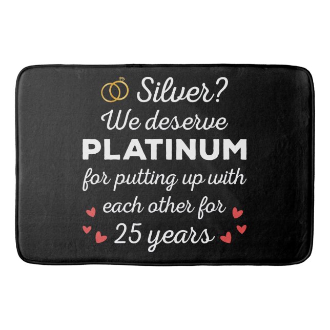 25. Hochzeitstag I - Silver Funny Couple Badematte (Vorderseite)