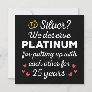 25. Hochzeitstag I - Silver Funny Couple Einladung