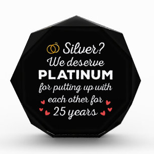 25. Hochzeitstag I - Silver Funny Couple Fotoblock