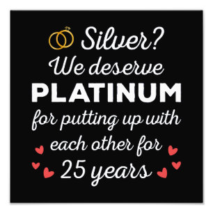 25. Hochzeitstag I - Silver Funny Couple Fotodruck