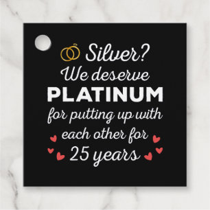 25. Hochzeitstag I - Silver Funny Couple Geschenkanhänger