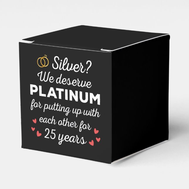 25. Hochzeitstag I - Silver Funny Couple Geschenkschachtel (Vorderseite)